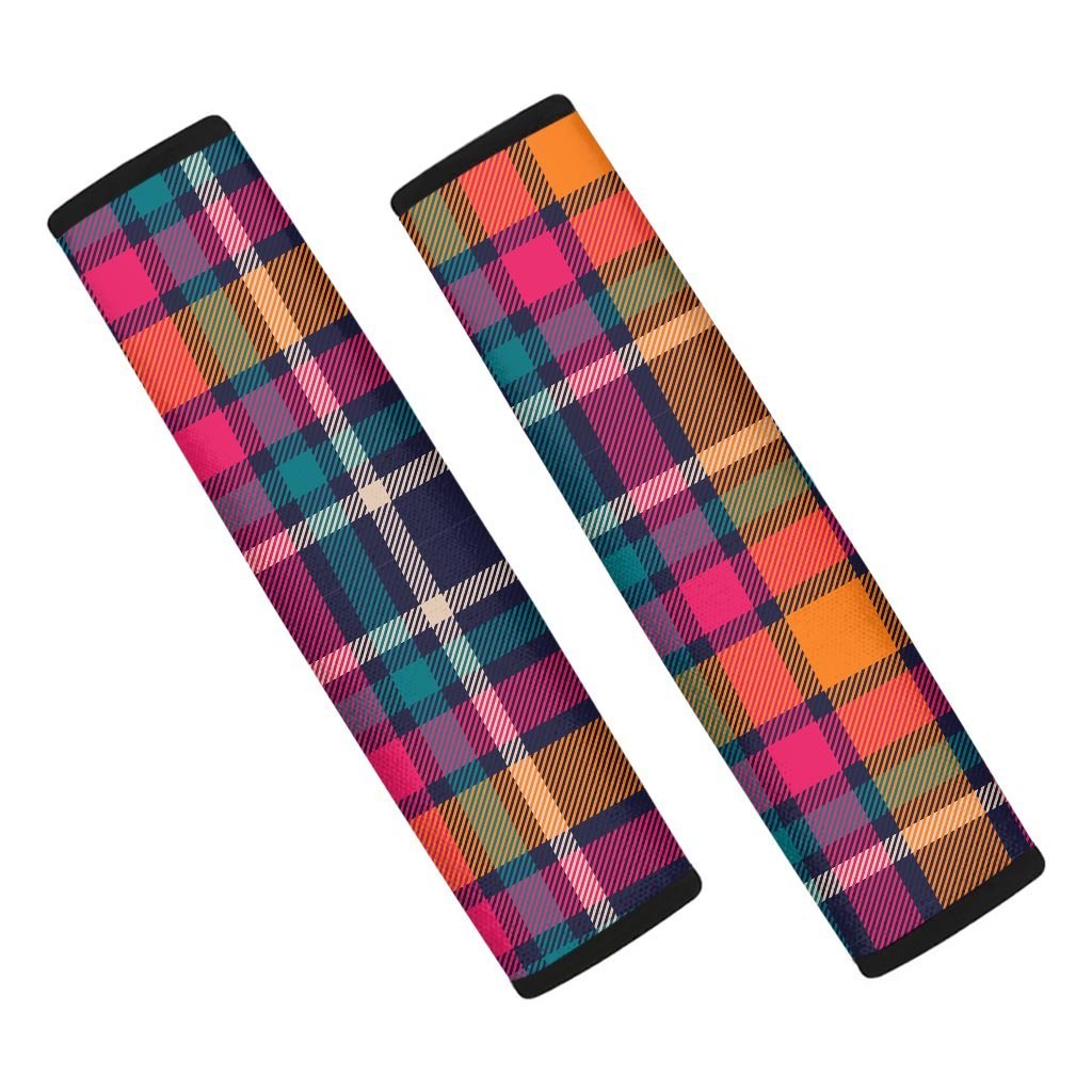 Colorful Plaid Tartan Seat Belt Cover-grizzshop