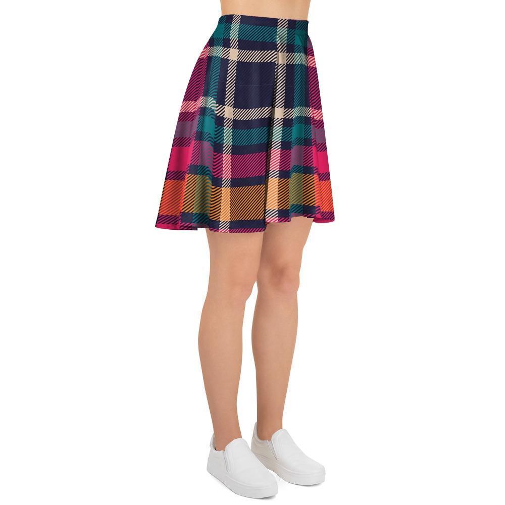 Colorful Plaid Tartan Women's Skirt-grizzshop