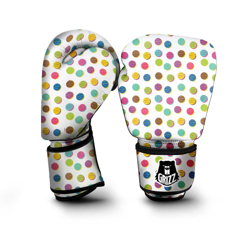Colorful Polka Dot Hand Drawn Print Pattern Boxing Gloves-grizzshop
