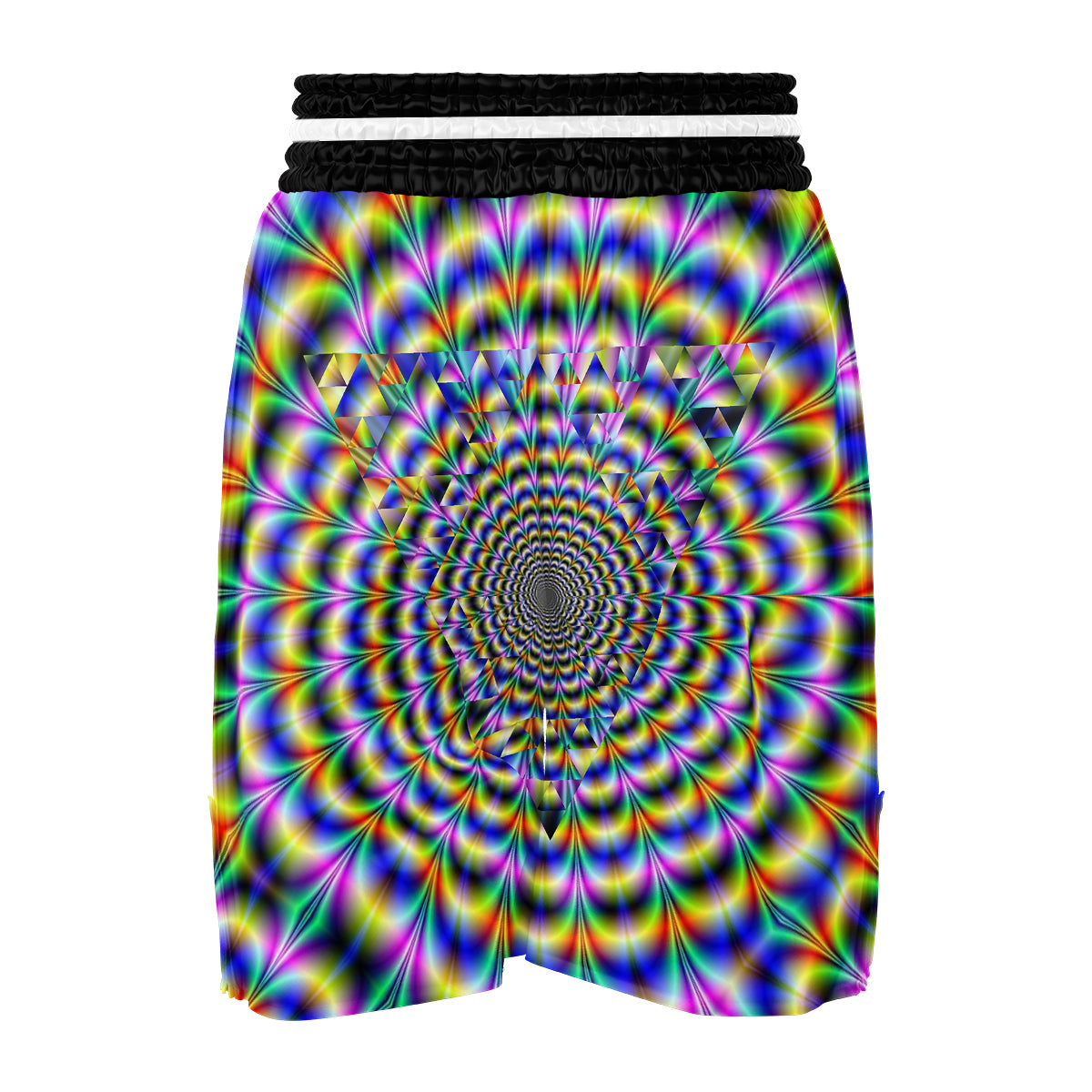Colorful Psychedelic And Triangle Print Boxing Shorts-grizzshop