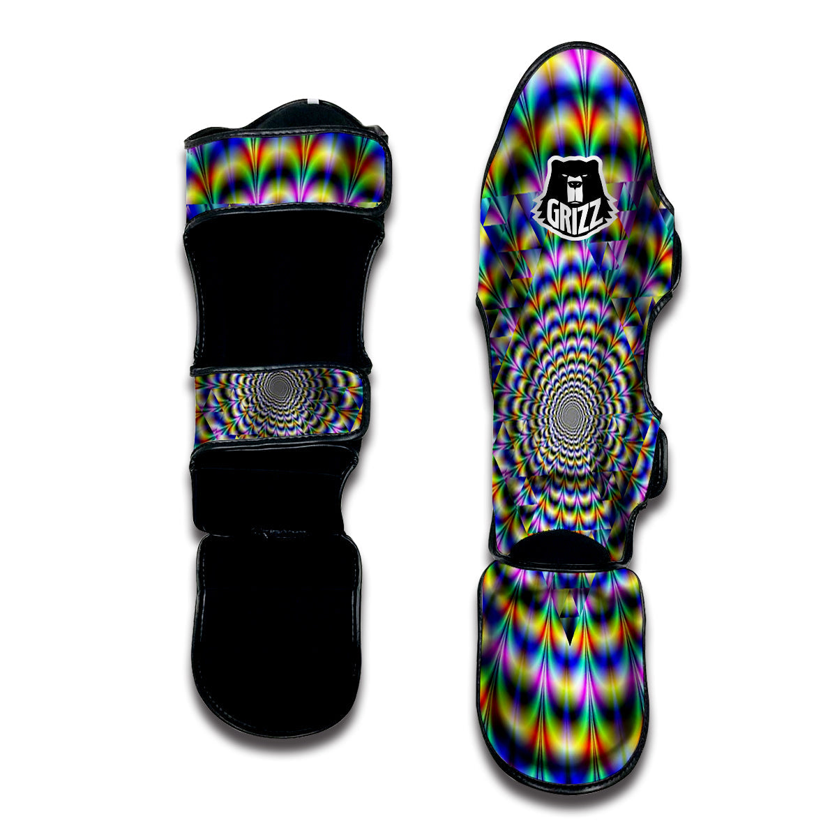 Colorful Psychedelic And Triangle Print Muay Thai Shin Guards-grizzshop