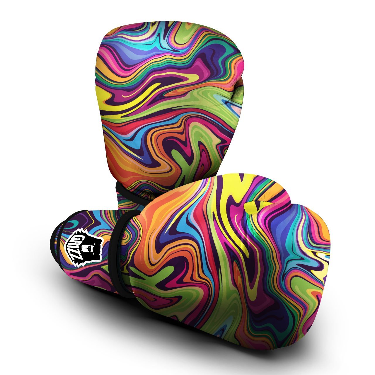 Colorful Psychedelic Print Boxing Gloves-grizzshop