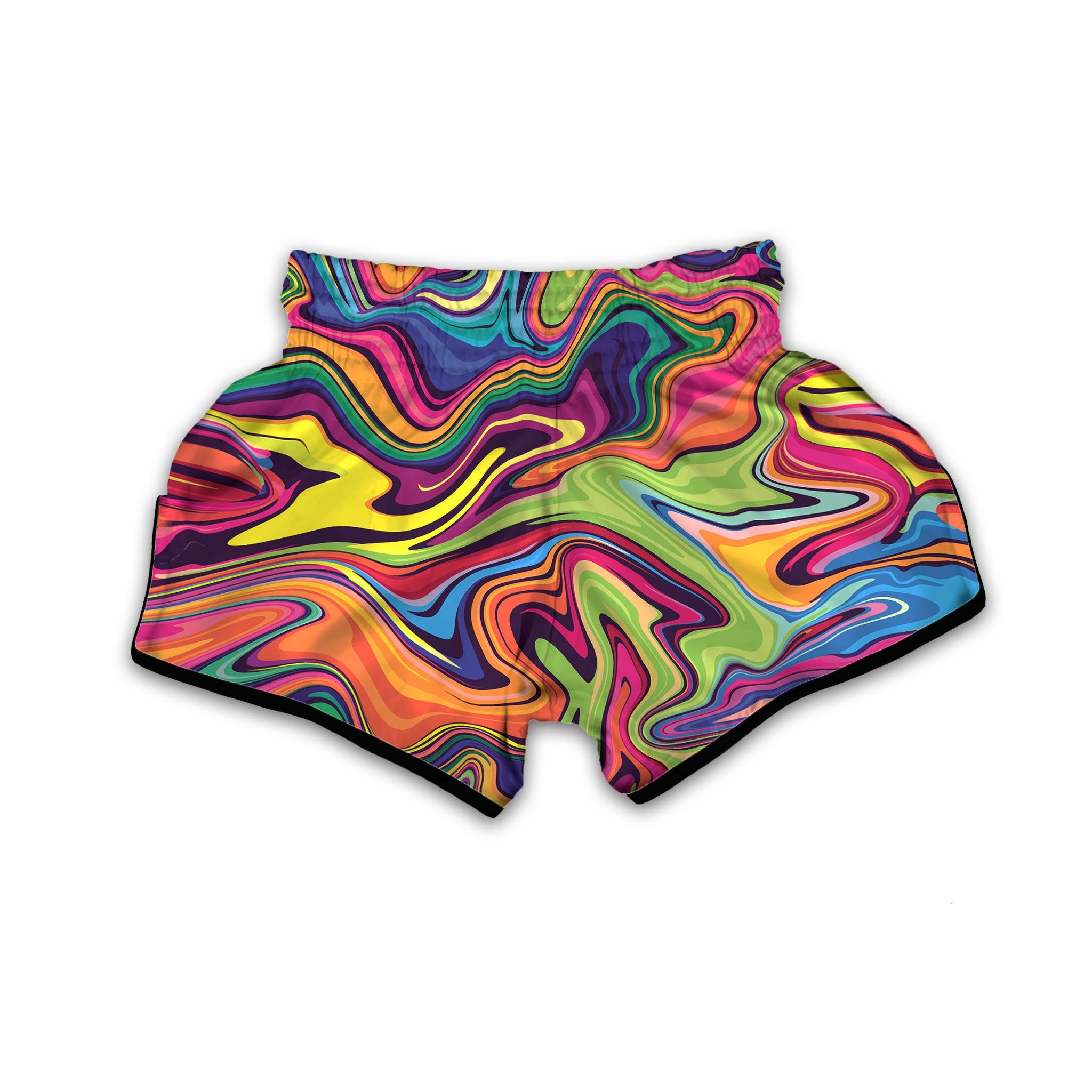 Colorful Psychedelic Print Muay Thai Boxing Shorts-grizzshop