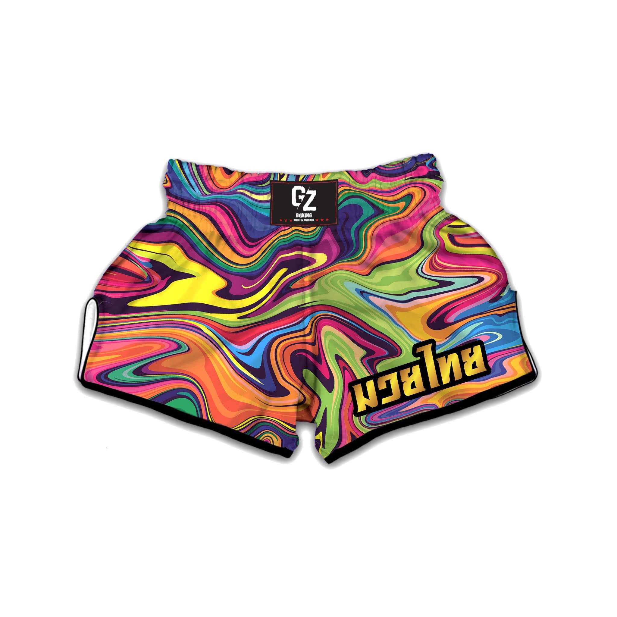 Colorful Psychedelic Print Muay Thai Boxing Shorts-grizzshop