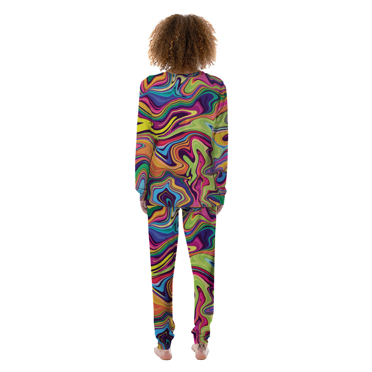 Colorful Psychedelic Print Women's Pajamas-grizzshop