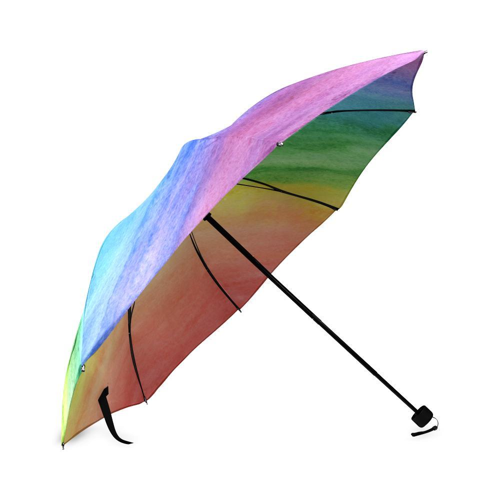 Colorful Rainbow Pattern Print Foldable Umbrella-grizzshop