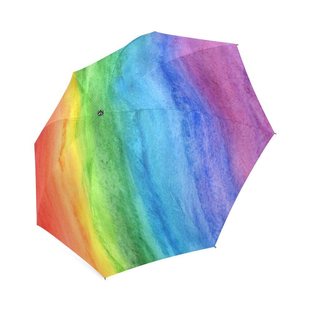 Colorful Rainbow Pattern Print Foldable Umbrella-grizzshop