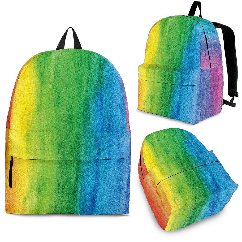 Colorful Rainbow Pattern Print Premium Backpack-grizzshop