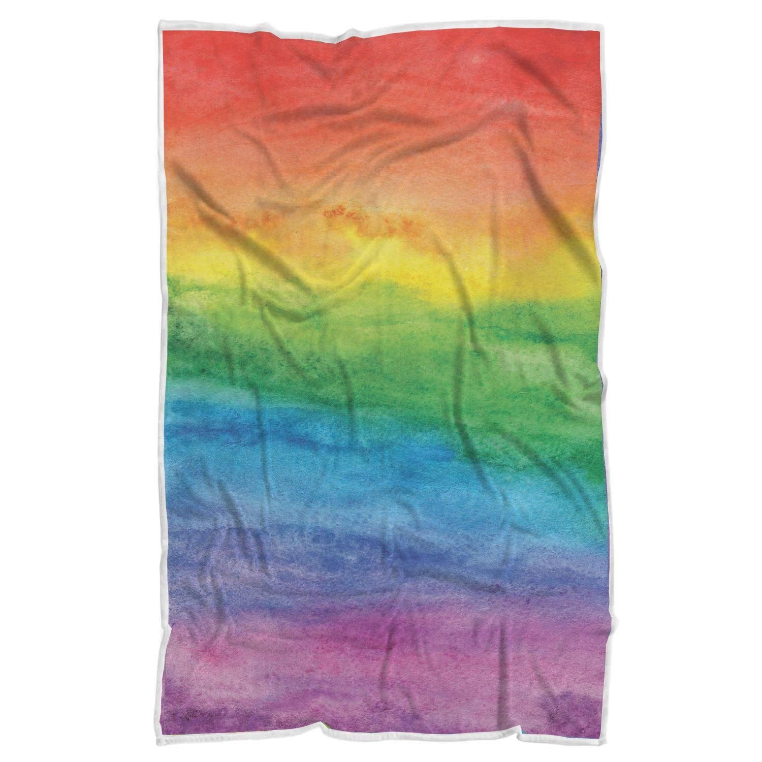 Colorful Rainbow Pattern Print Throw Blanket-grizzshop