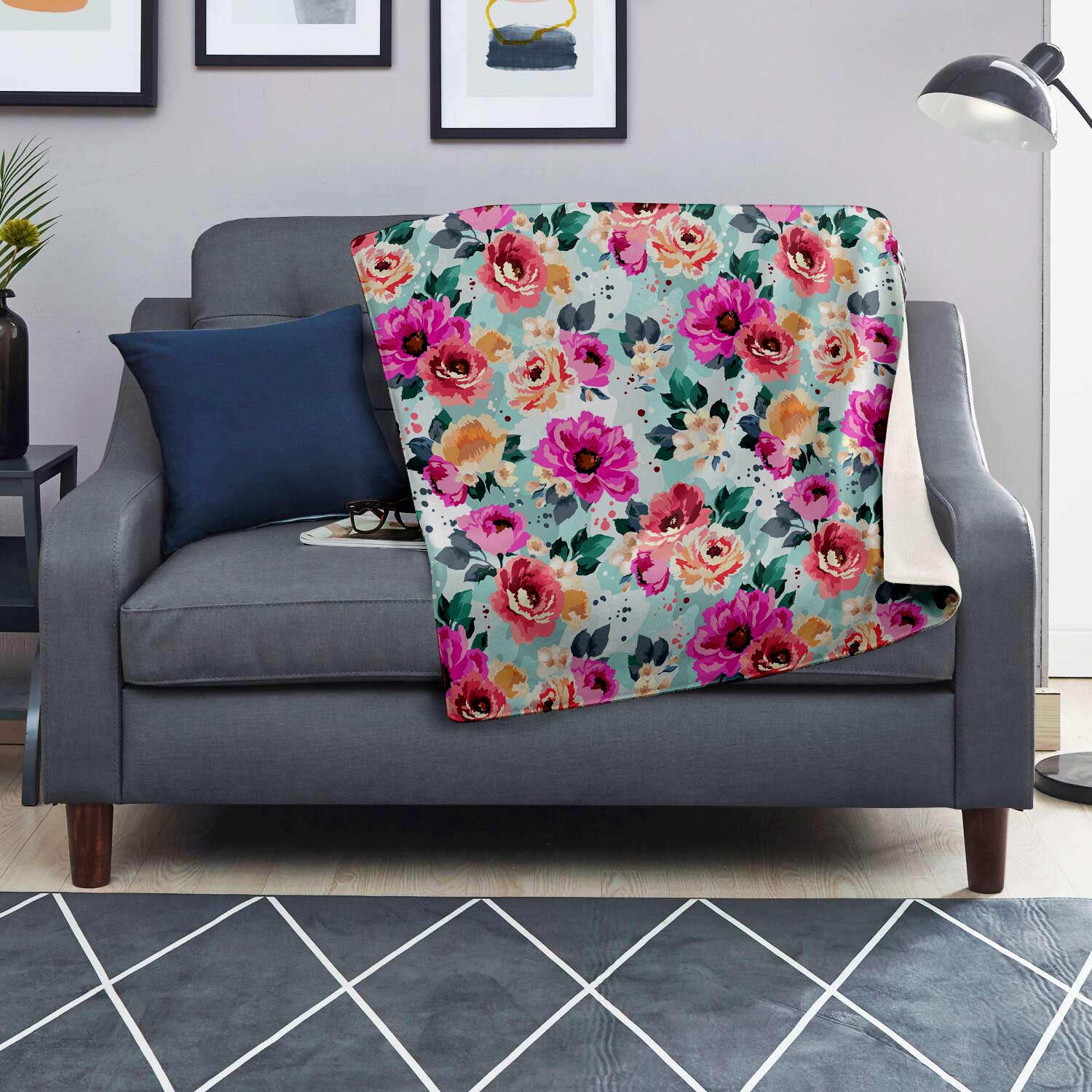 Colorful Rose Floral Blanket-grizzshop