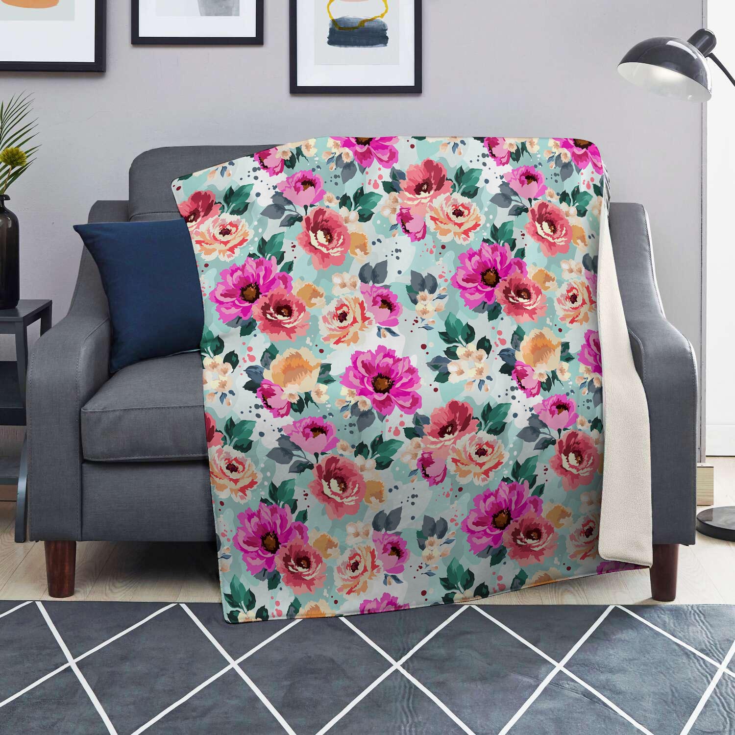Colorful Rose Floral Blanket-grizzshop