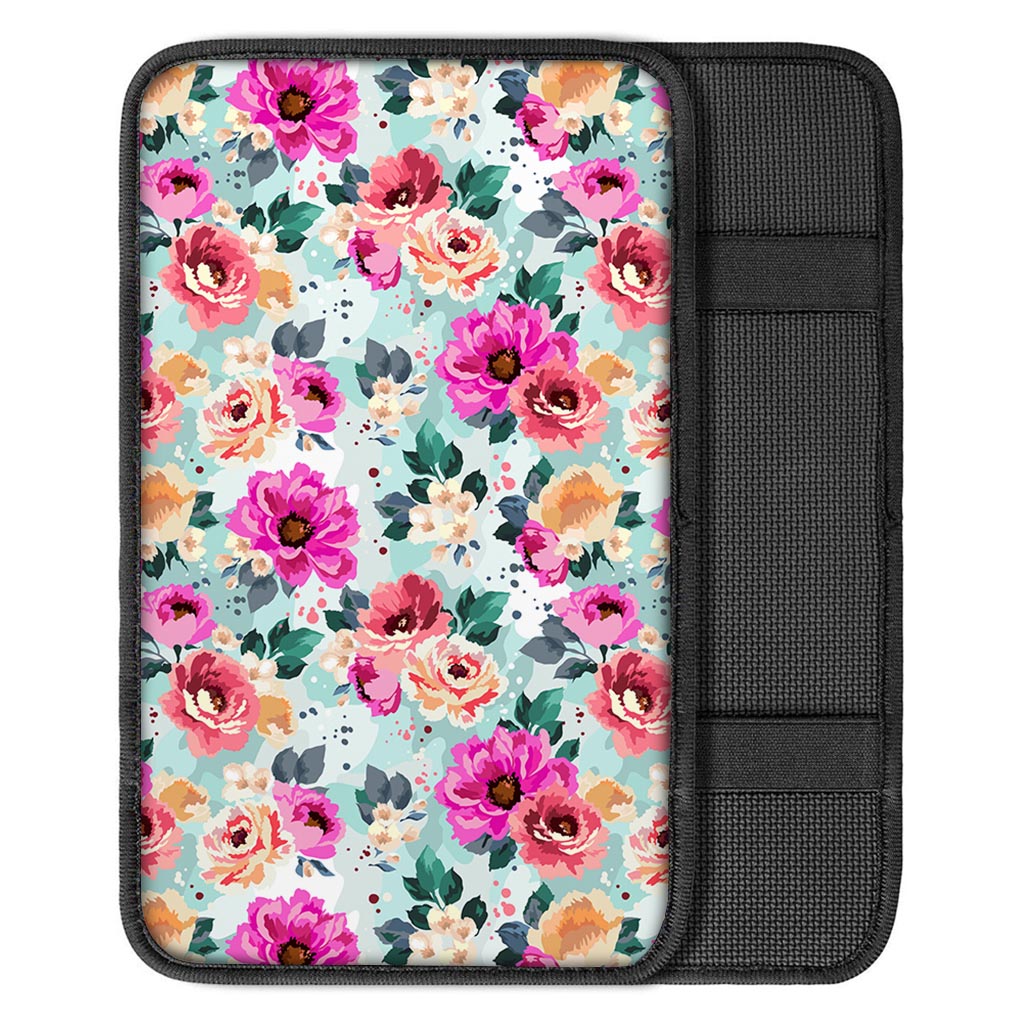 Colorful Rose Floral Car Console Cover-grizzshop