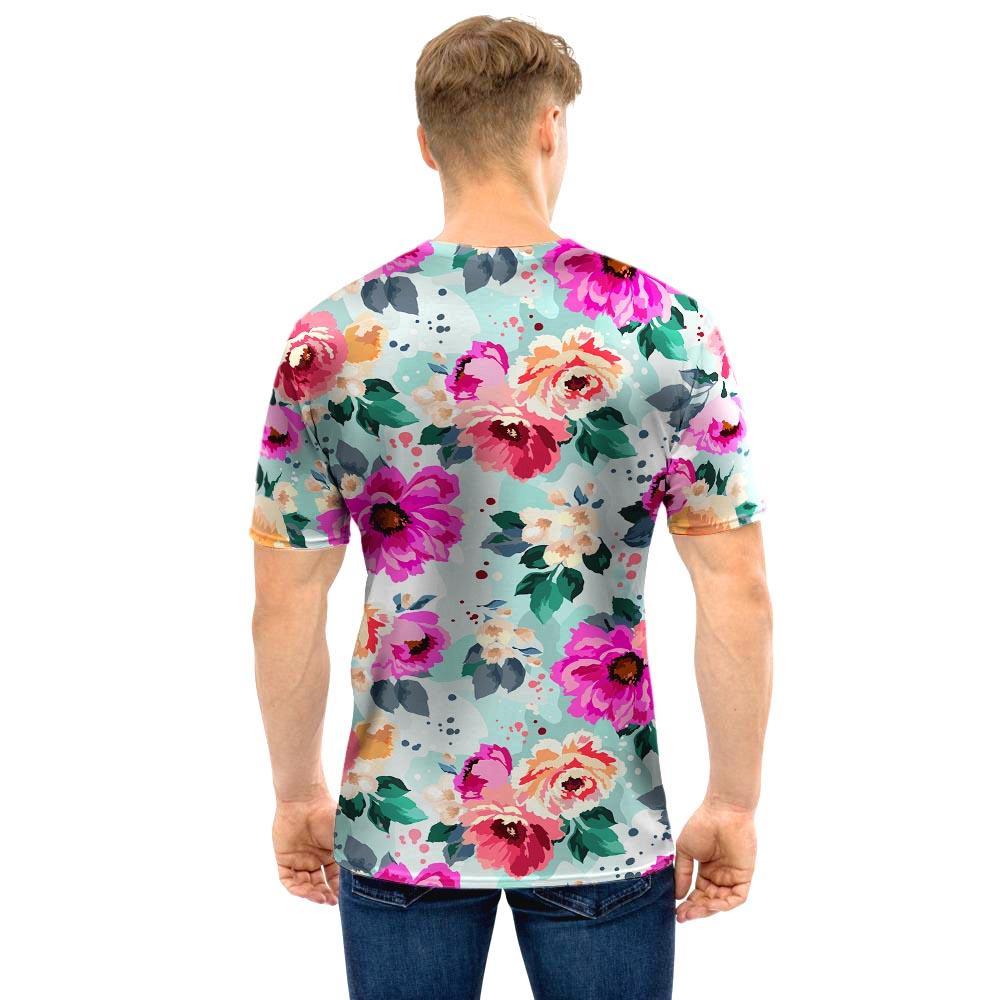 Colorful Rose Floral Men T Shirt-grizzshop