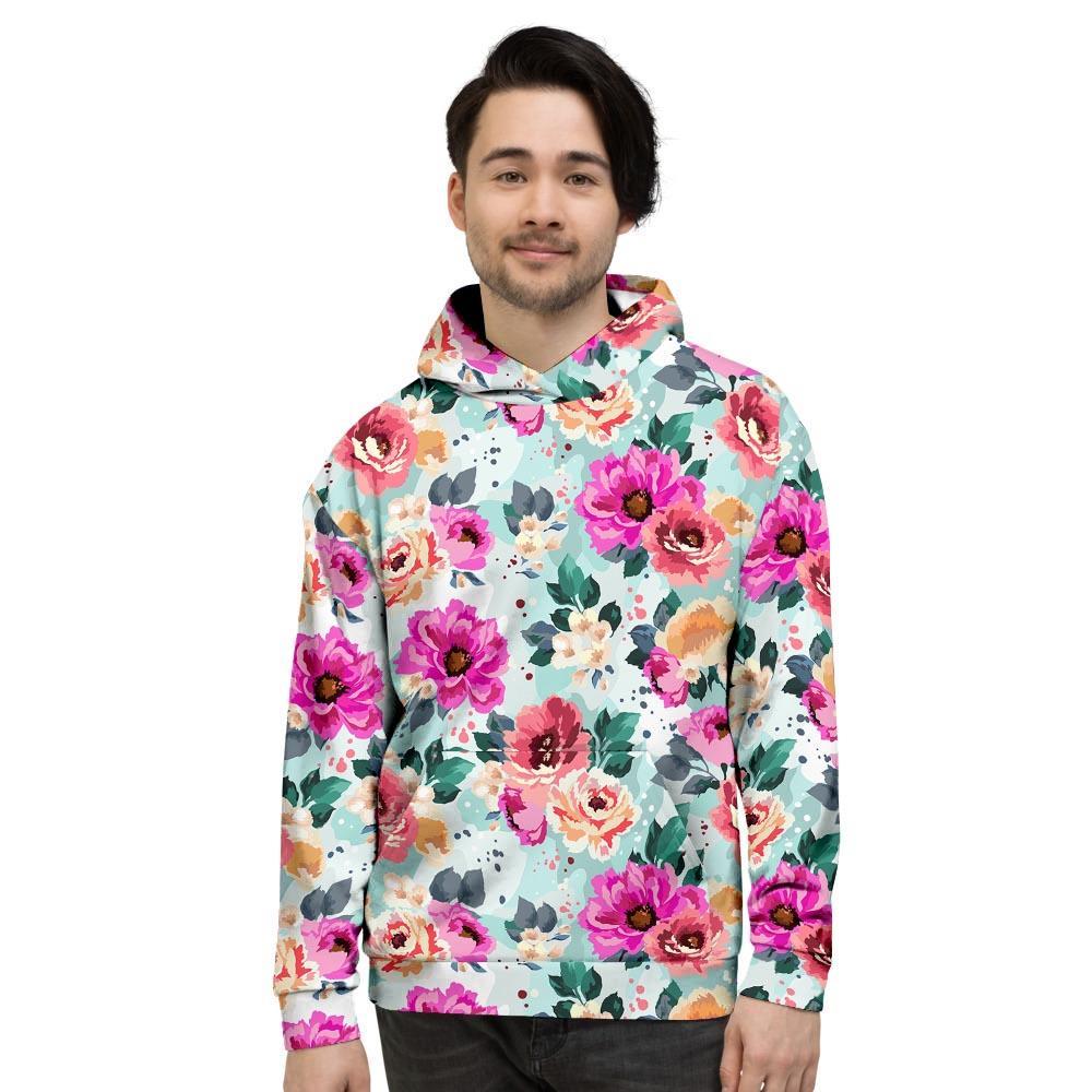 Colorful Rose Floral Men's Hoodie-grizzshop