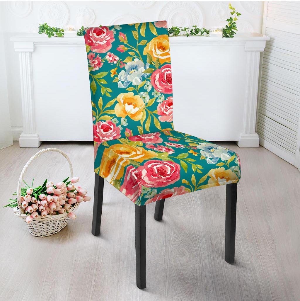 Colorful Rose Flower Chair Cover-grizzshop