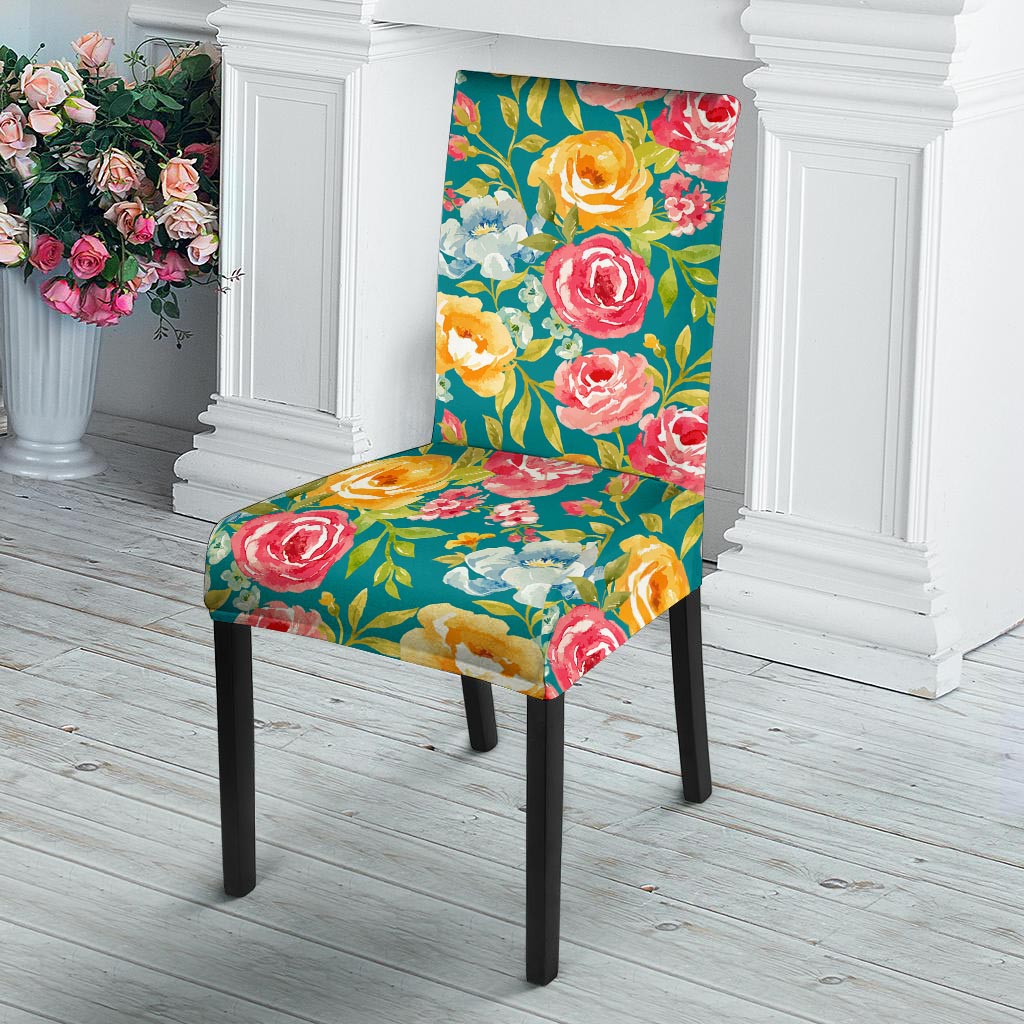 Colorful Rose Flower Chair Cover-grizzshop