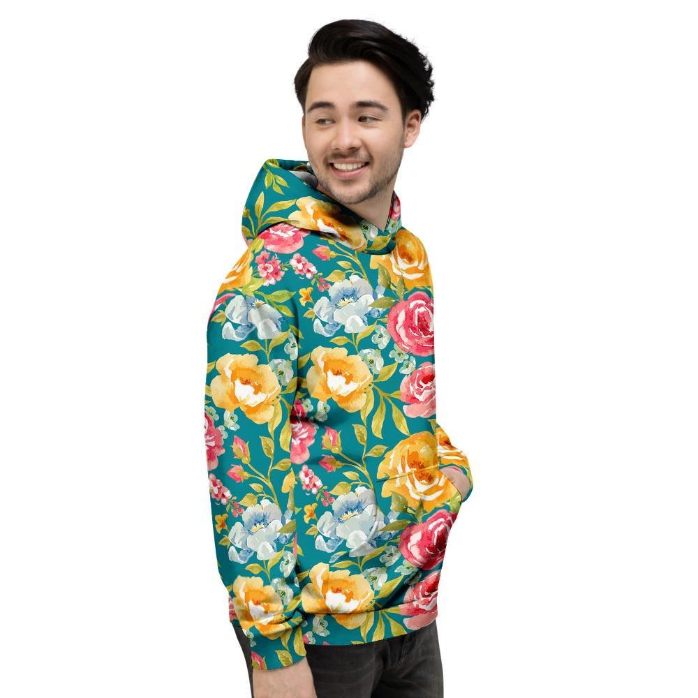 Colorful Rose Flower Men's Hoodie-grizzshop
