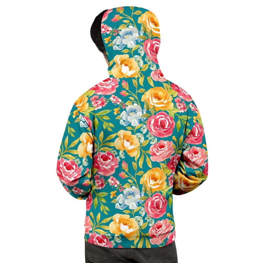 Colorful Rose Flower Men's Hoodie-grizzshop