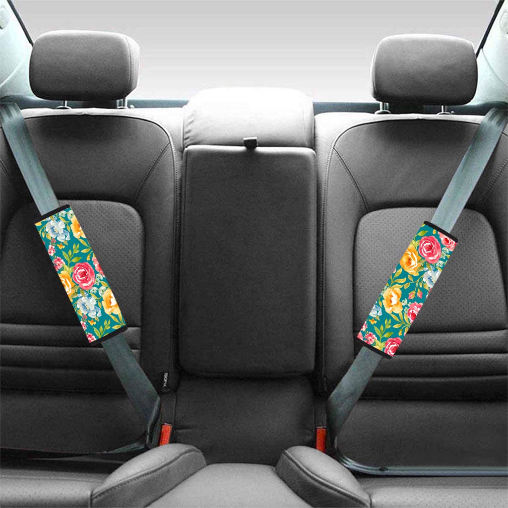 Colorful Rose Flower Seat Belt Cover-grizzshop