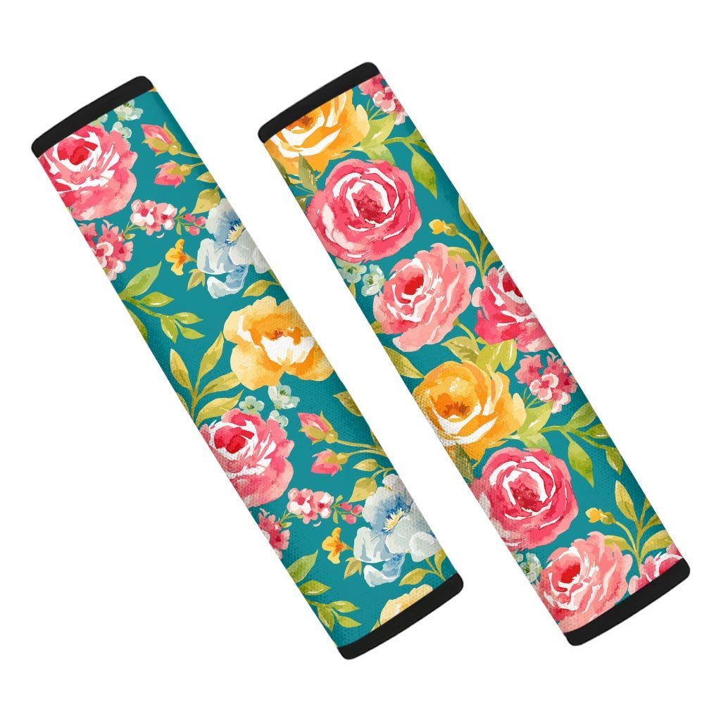 Colorful Rose Flower Seat Belt Cover-grizzshop