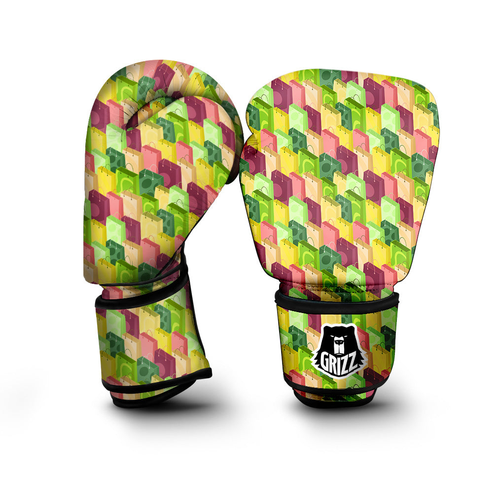 Colorful Shopping Bags Print Pattern Boxing Gloves-grizzshop