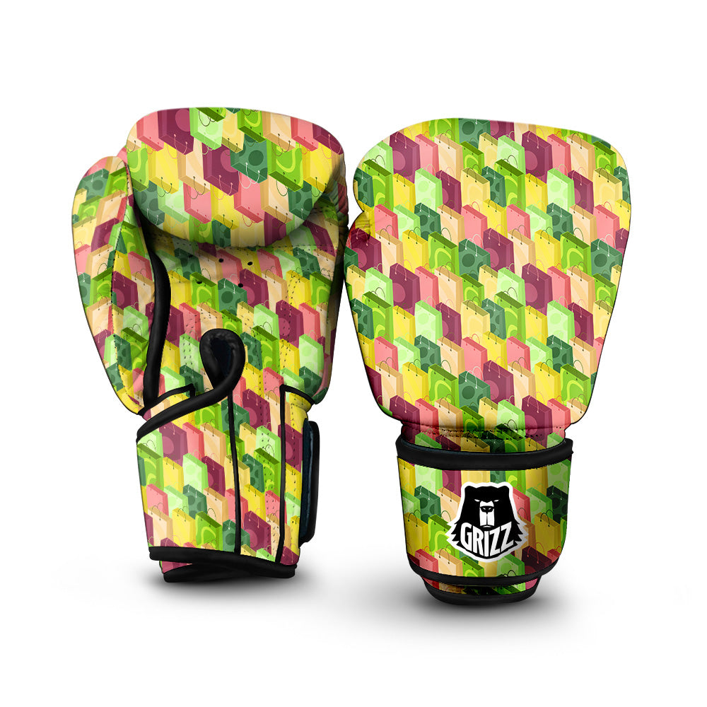Colorful Shopping Bags Print Pattern Boxing Gloves-grizzshop