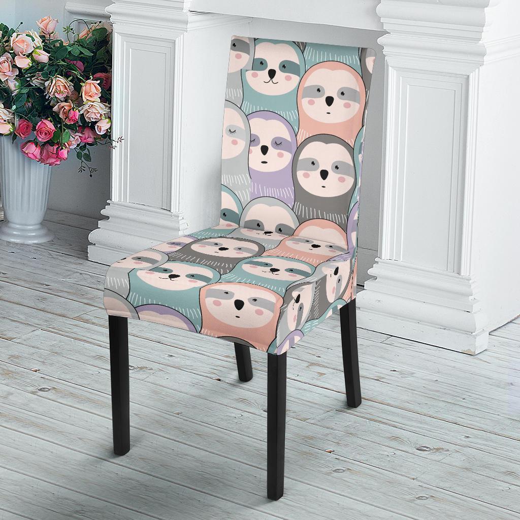 Colorful Sloth Pattern Print Chair Cover-grizzshop