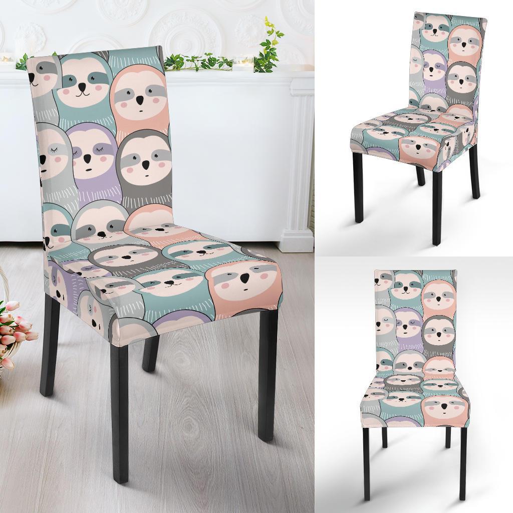Colorful Sloth Pattern Print Chair Cover-grizzshop
