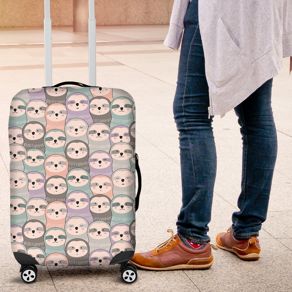 Colorful Sloth Pattern Print Luggage Cover Protector-grizzshop