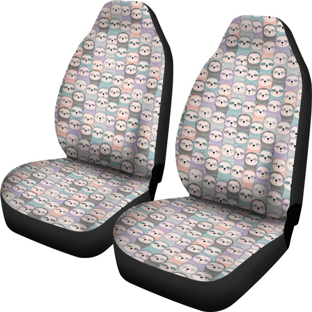 Colorful Sloth Pattern Print Universal Fit Car Seat Cover-grizzshop