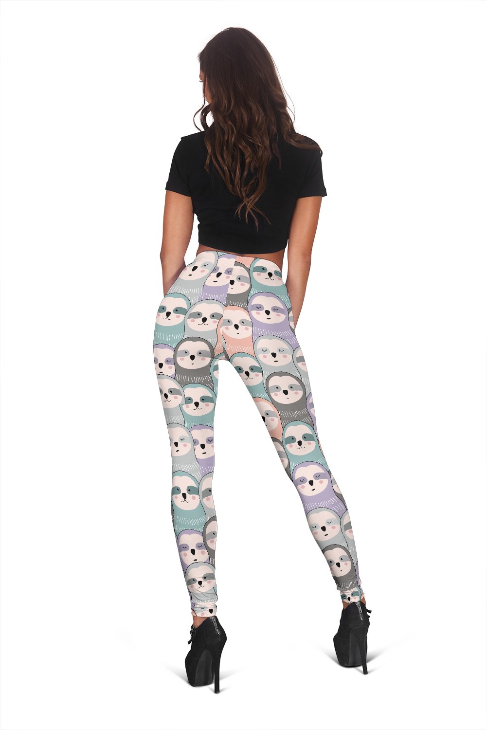 Colorful Sloth Print Pattern Women Leggings-grizzshop