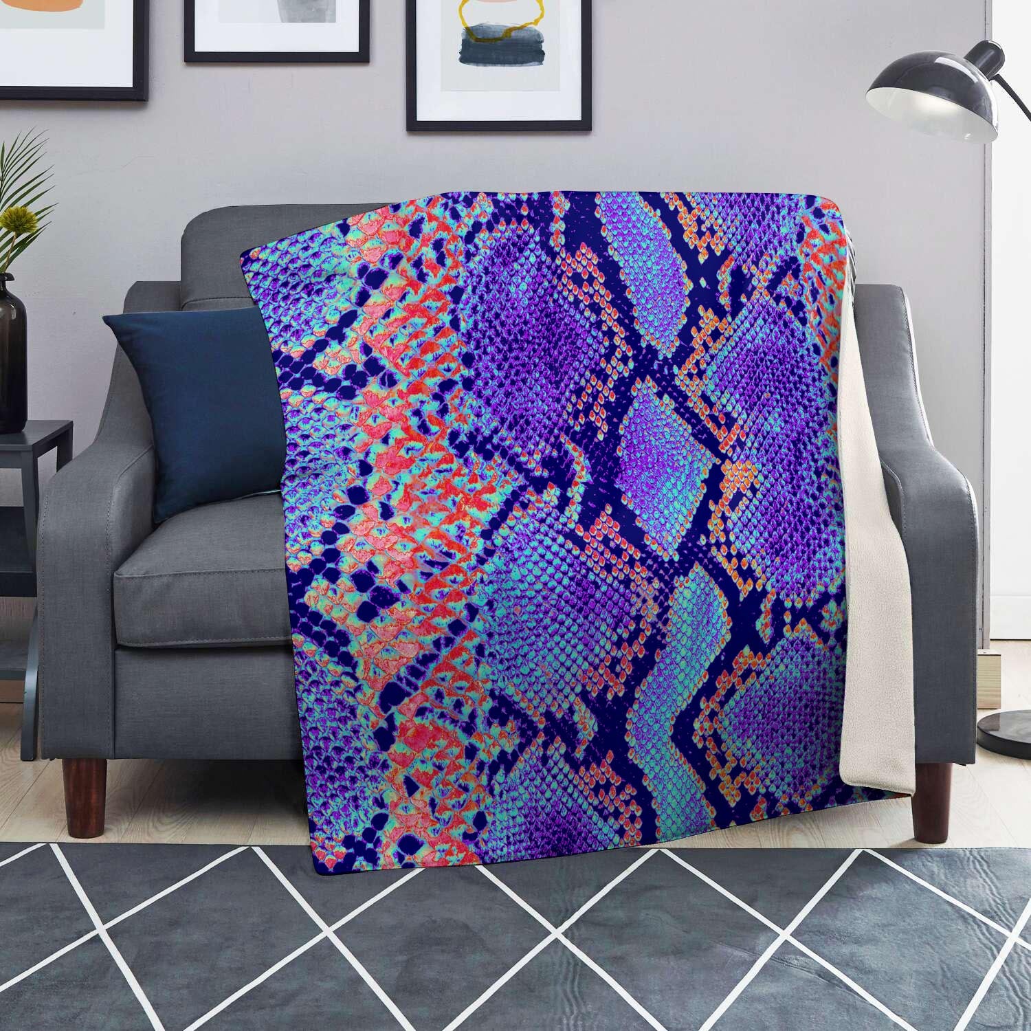 Colorful Snakeskin Print Blanket-grizzshop