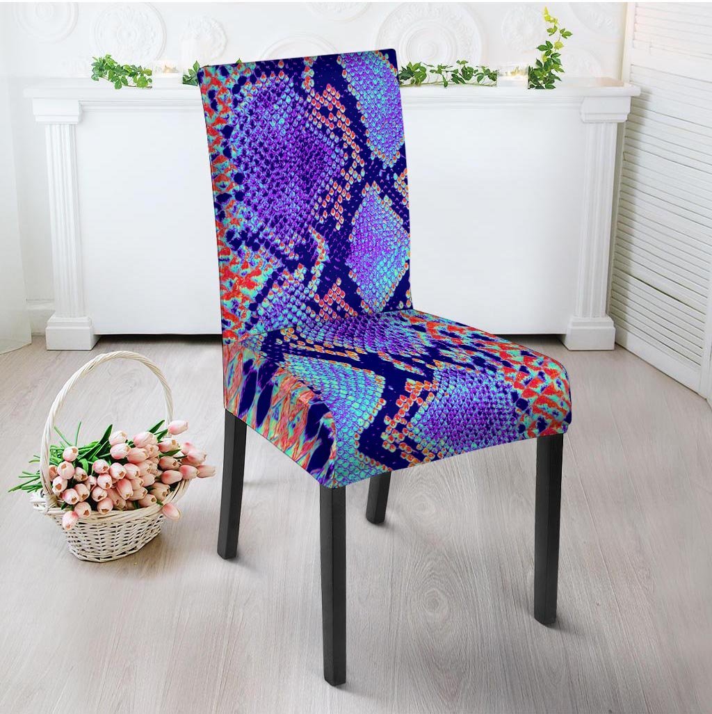 Colorful Snakeskin Print Chair Cover-grizzshop