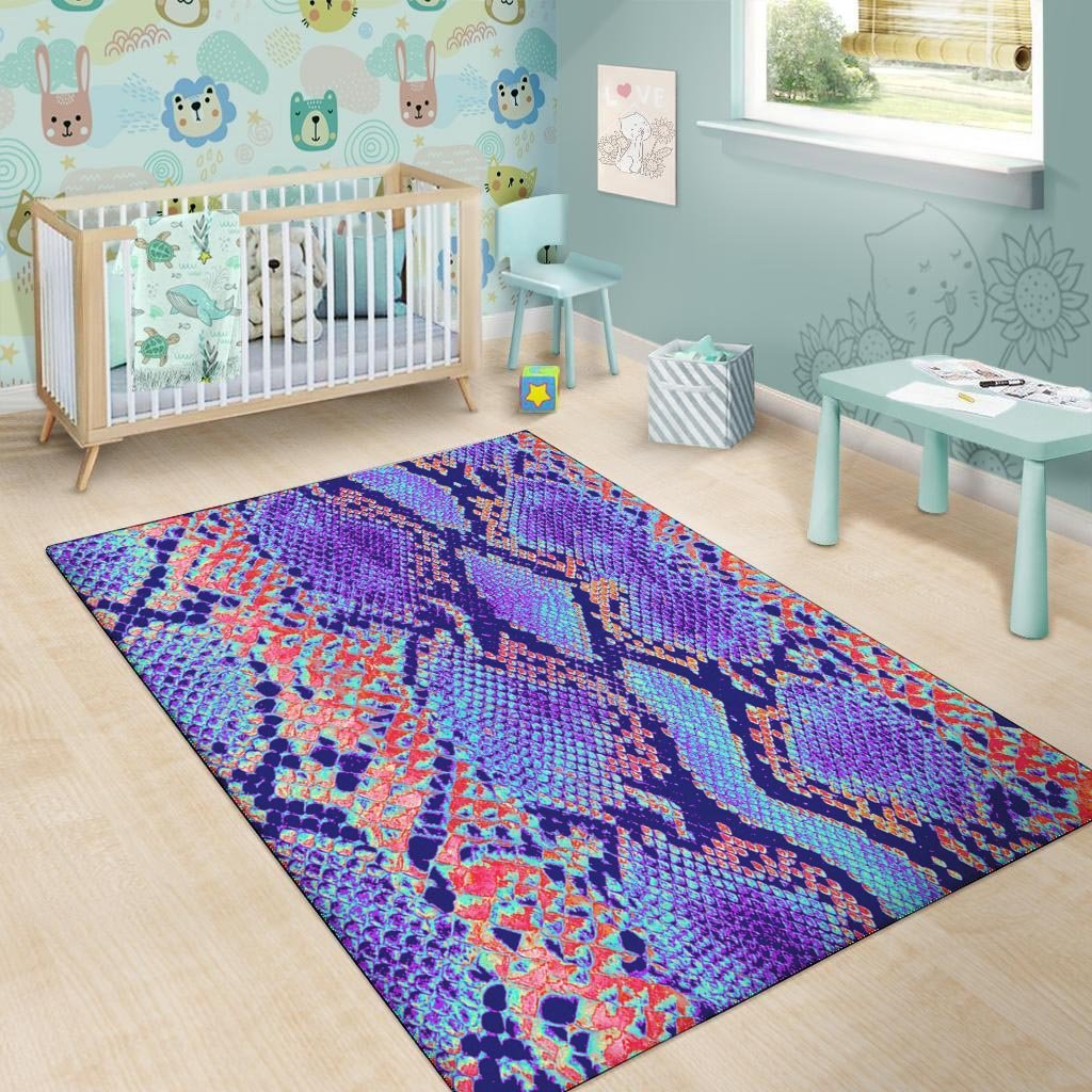 Colorful Snakeskin Print Floor Mat-grizzshop