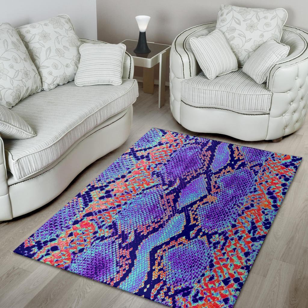 Colorful Snakeskin Print Floor Mat-grizzshop
