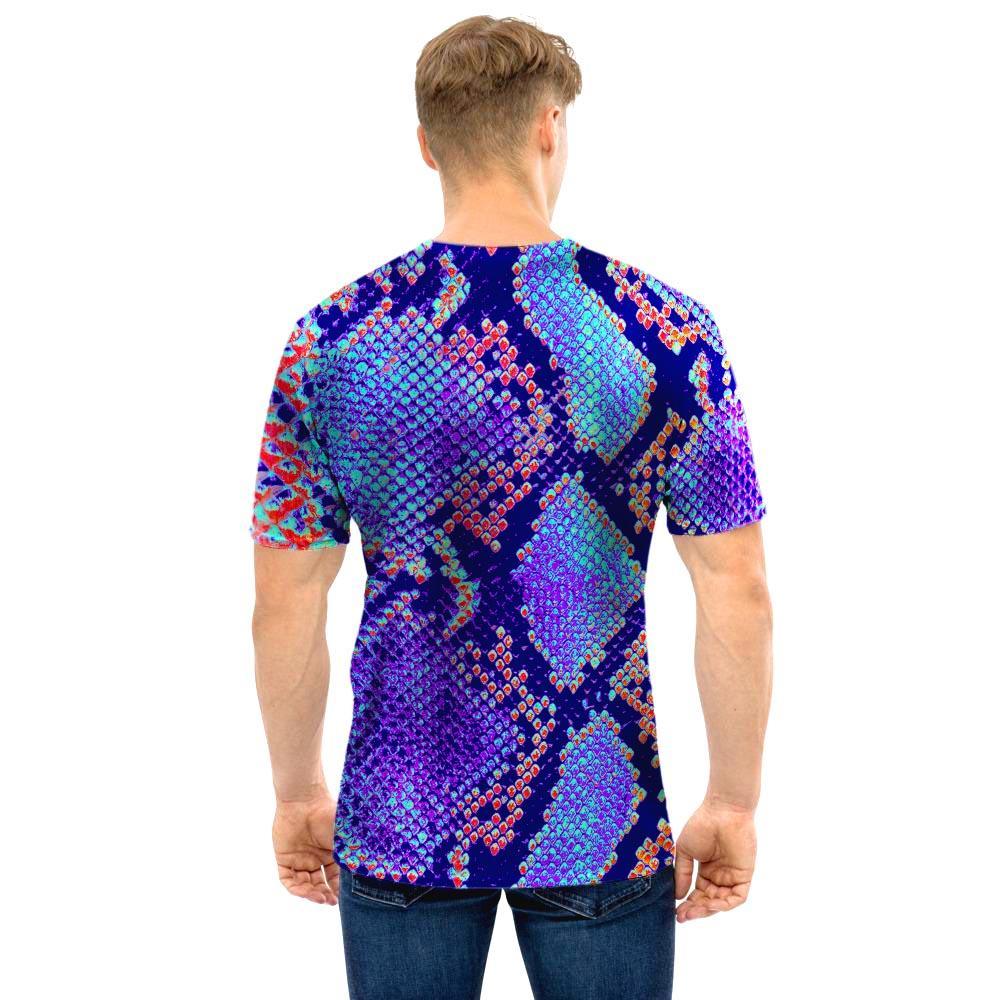 Colorful Snakeskin Print Men T Shirt-grizzshop