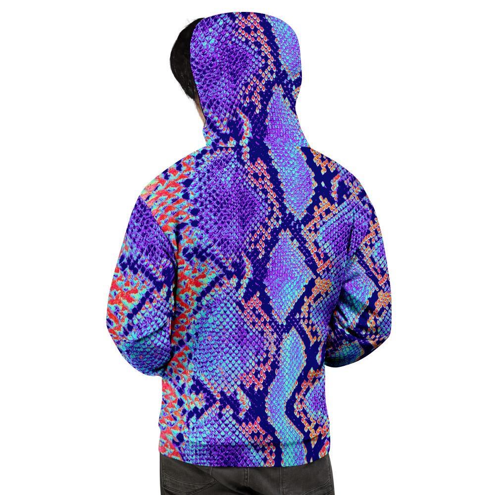 Colorful Snakeskin Print Men's Hoodie-grizzshop