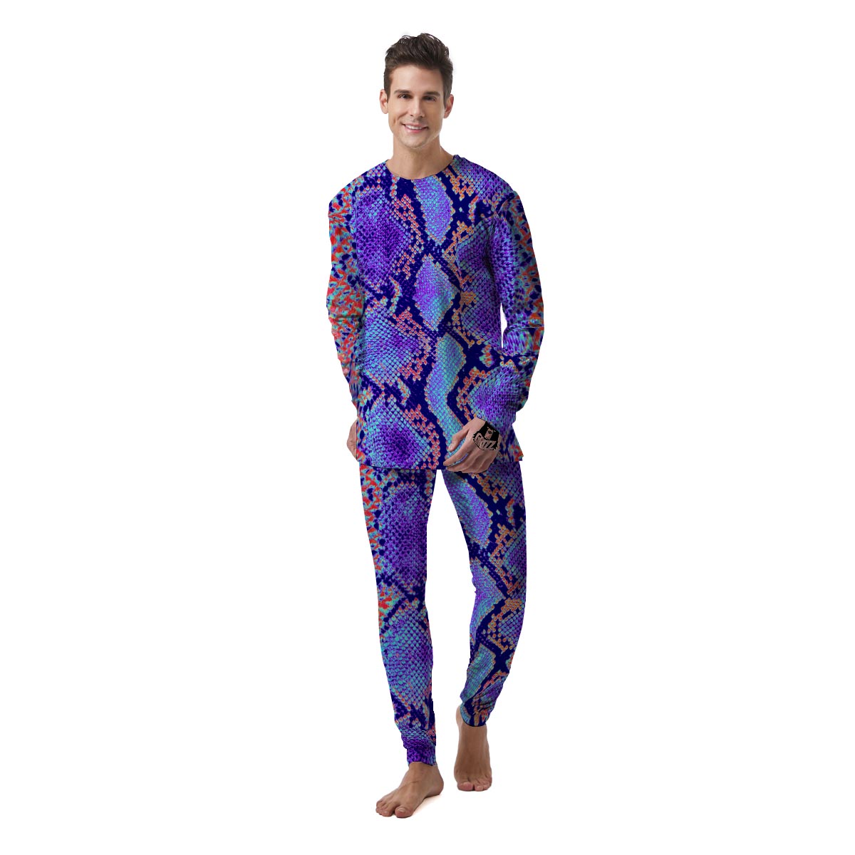 Colorful Snakeskin Print Men's Pajamas-grizzshop