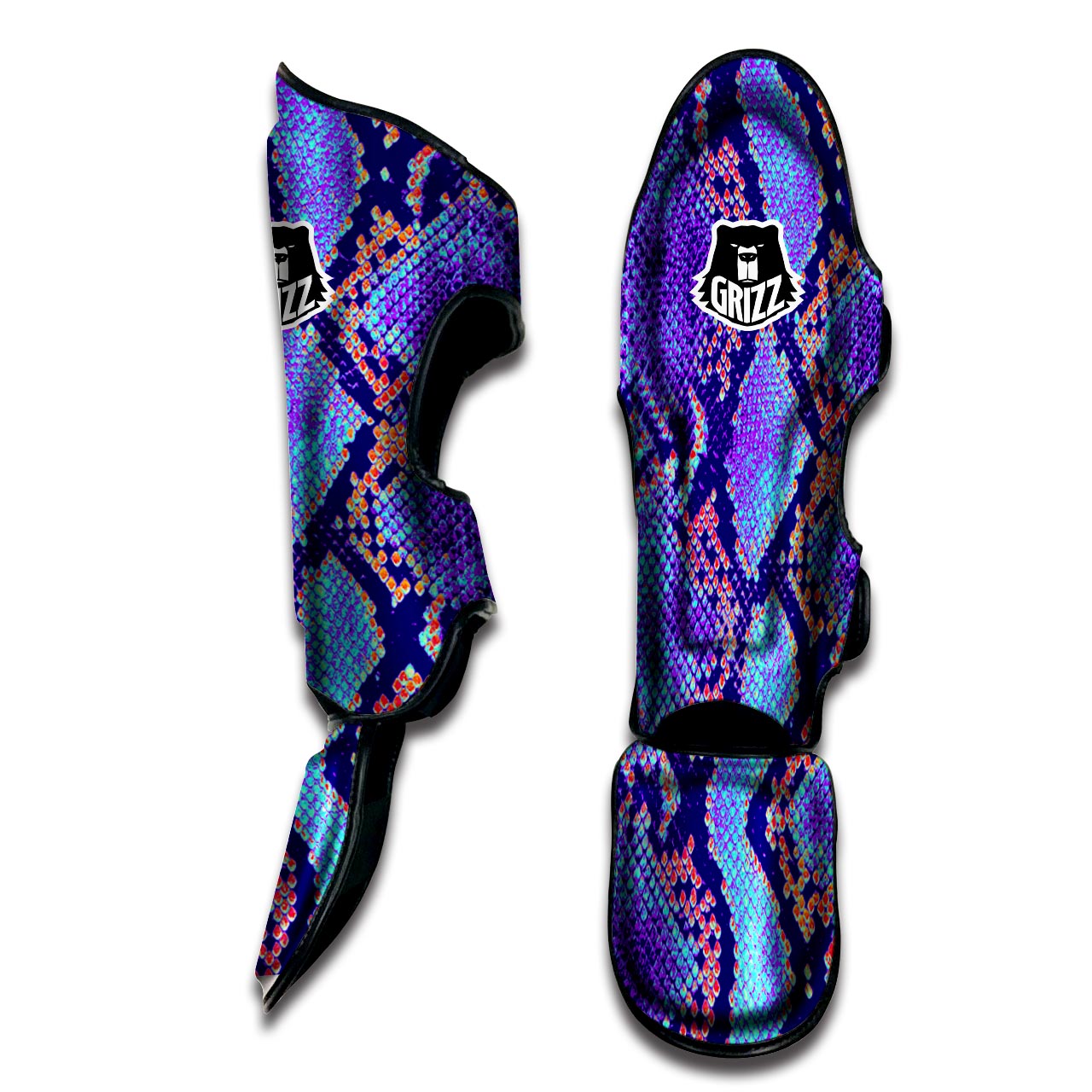 Colorful Snakeskin Print Muay Thai Shin Guard-grizzshop