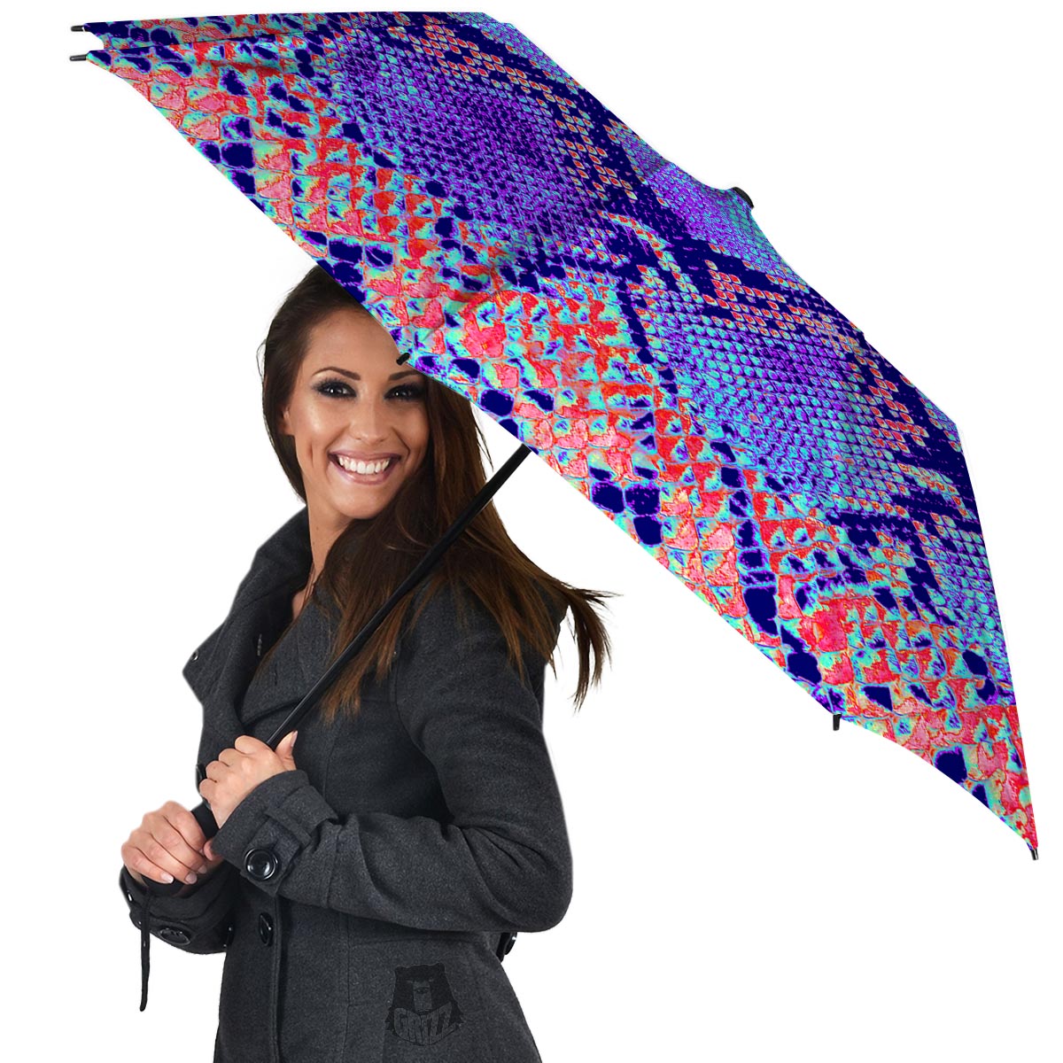 Colorful Snakeskin Print Umbrella-grizzshop