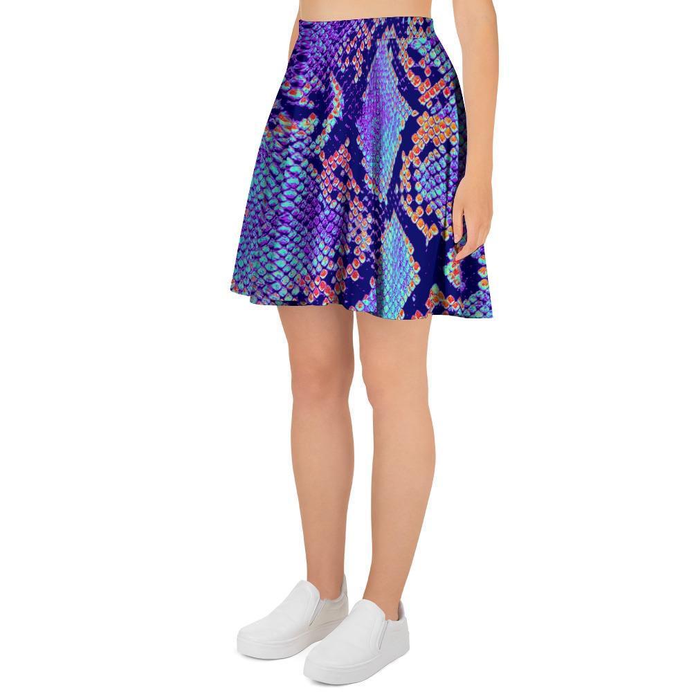 Colorful Snakeskin Print Women's Skirt-grizzshop