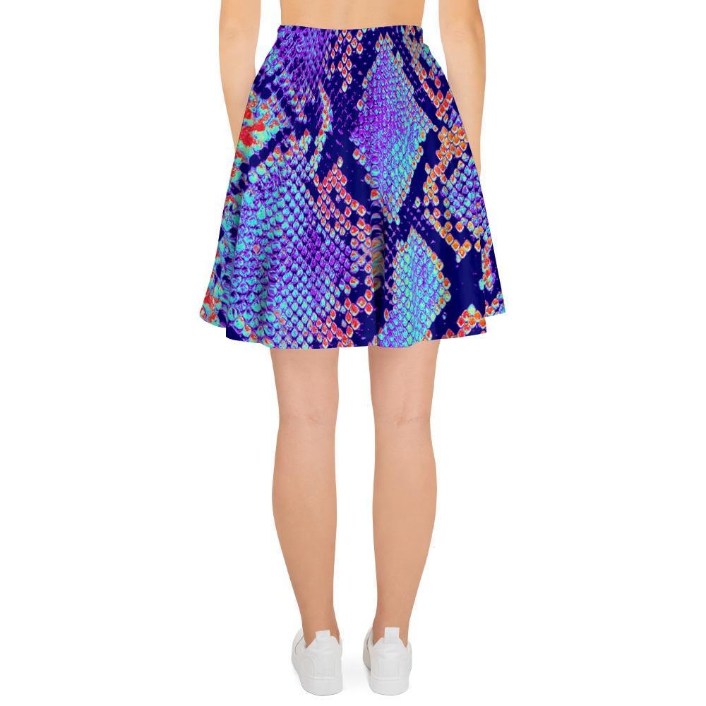 Colorful Snakeskin Print Women's Skirt-grizzshop