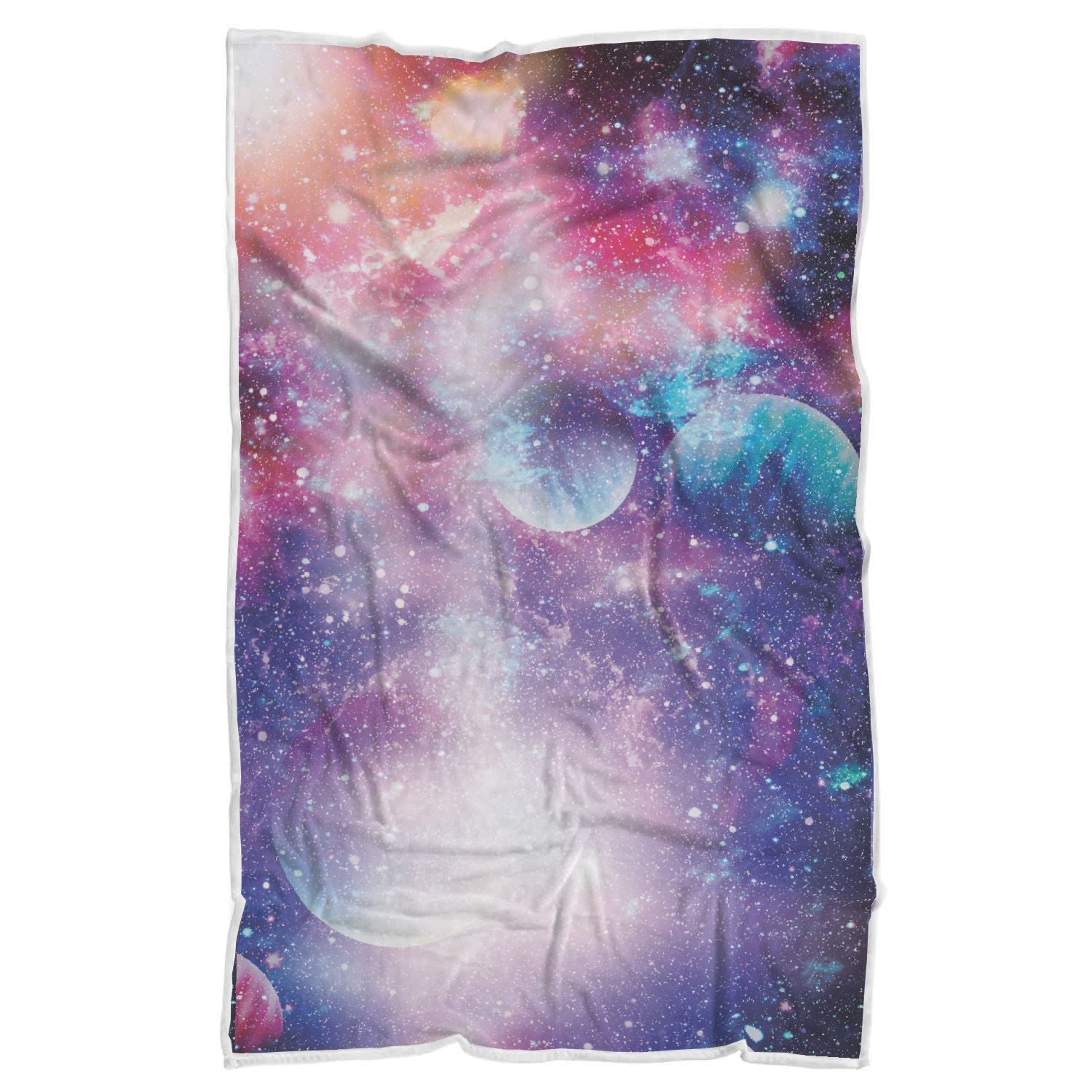 Colorful Star Galxay Space Print Throw Blanket-grizzshop
