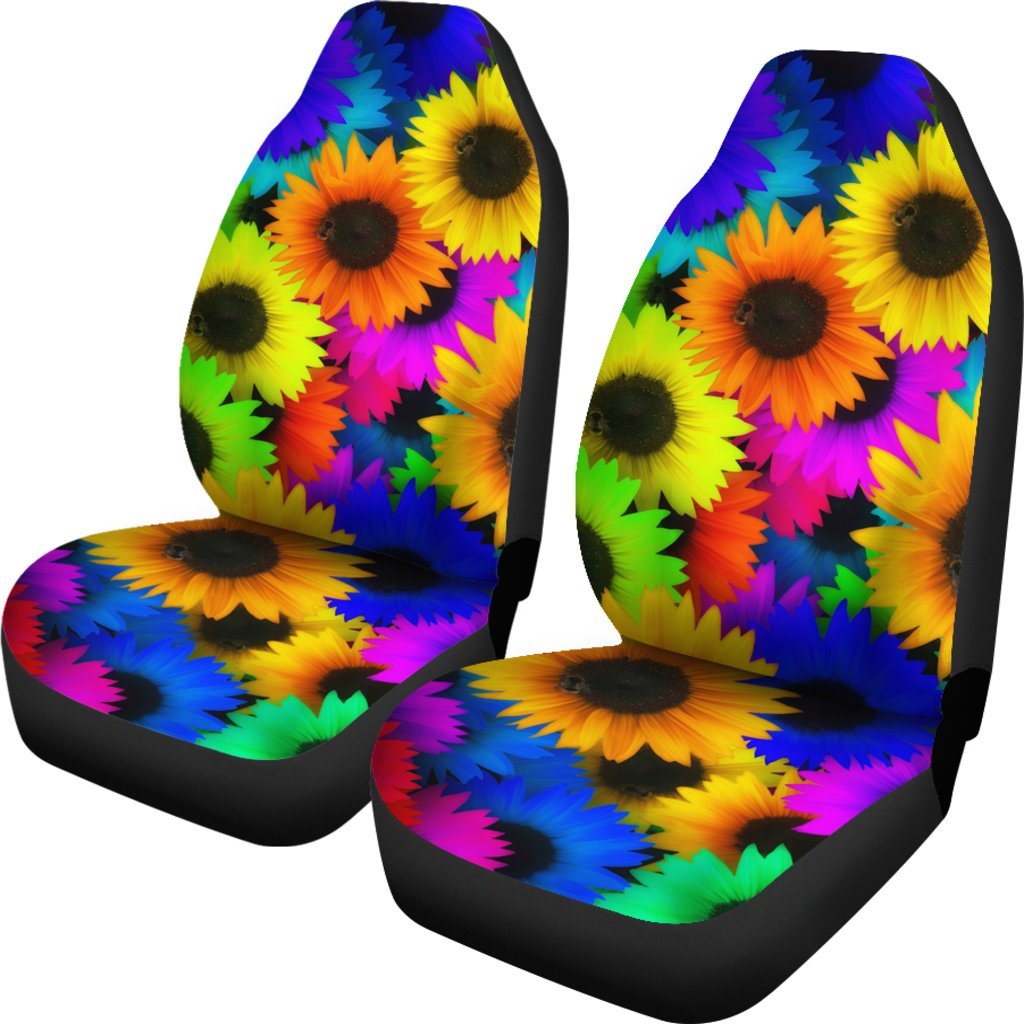 Colorful Sunflower Print Pattern Universal Fit Car Seat Cover-grizzshop