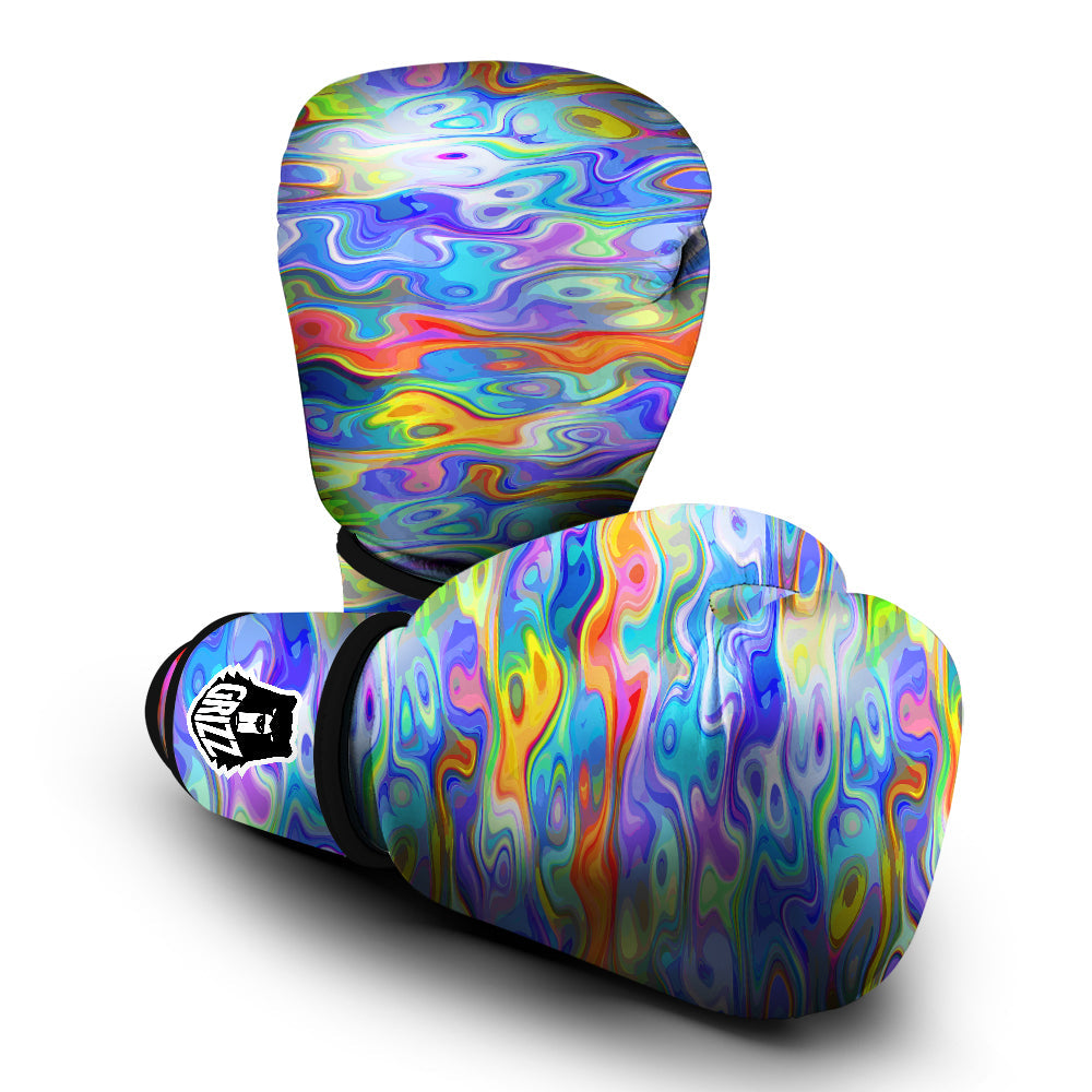 Colorful Tie Dye Wavy Hippie Print Boxing Gloves-grizzshop
