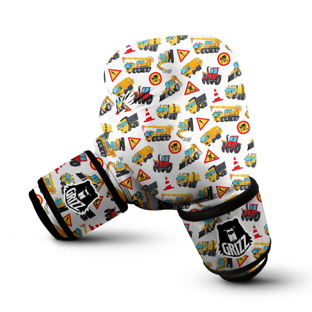 Colorful Toy Trucks And Tractor Print Pattern Boxing Gloves-grizzshop