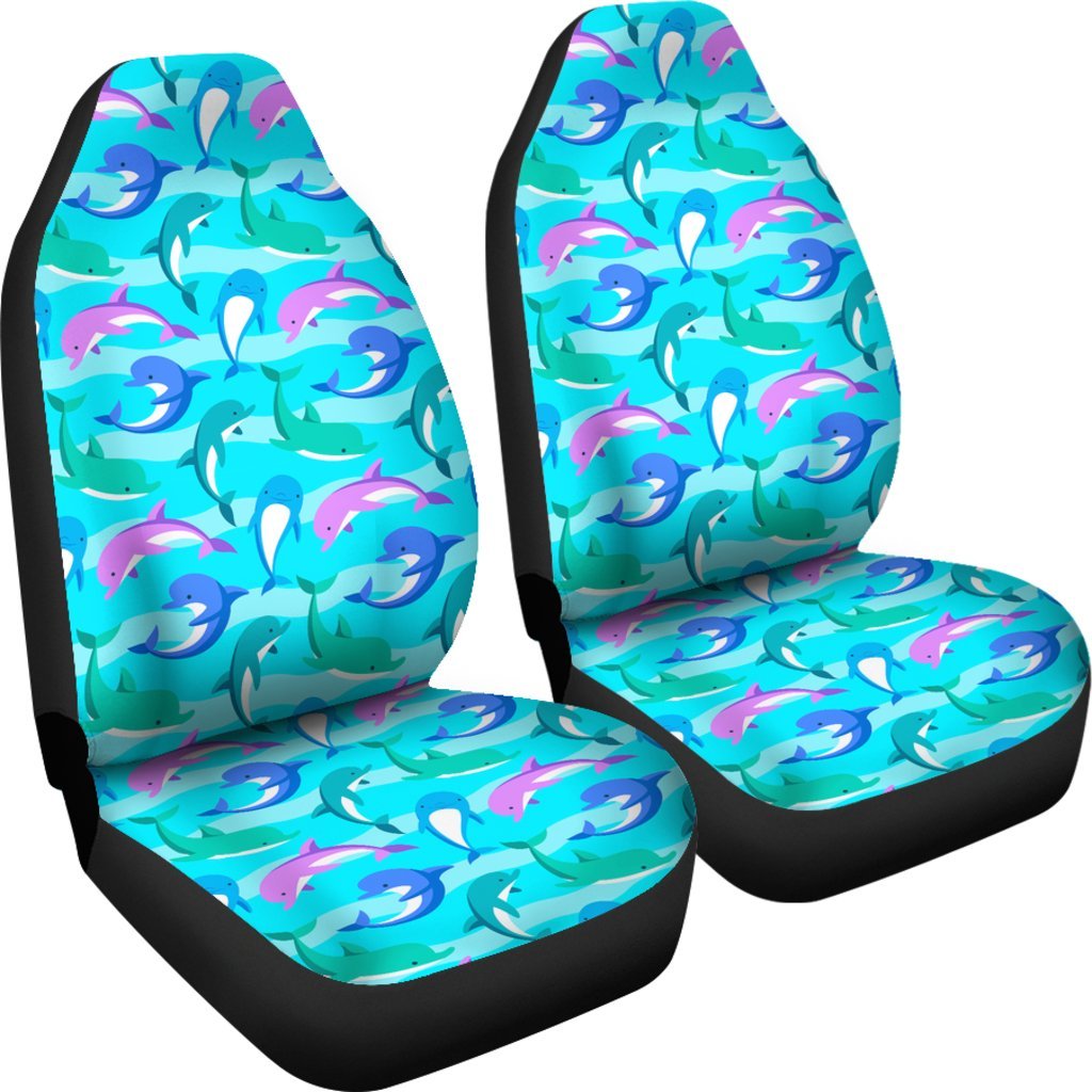 Colorful Dolphin Pattern Print Universal Fit Car Seat Cover-grizzshop