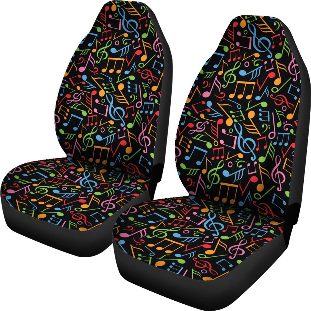 Colorful Music Note Pattern Print Universal Fit Car Seat Cover-grizzshop