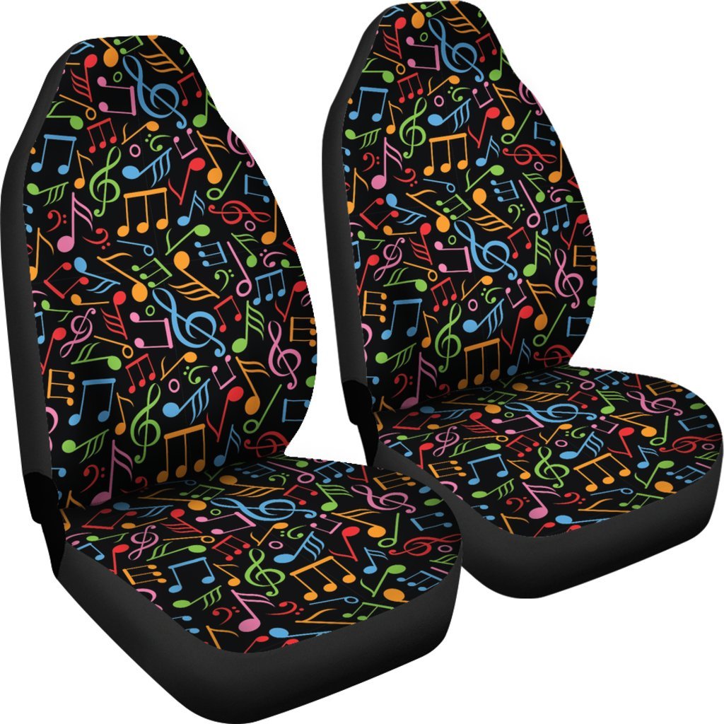 Colorful Music Note Pattern Print Universal Fit Car Seat Cover-grizzshop