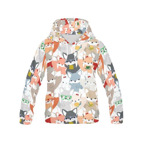 Colorul Fox Pattern Print Men Pullover Hoodie-grizzshop